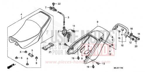 SITZ/WINDLAUF, HINTEN CB1300SA7 de 2007